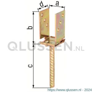 GAH Alberts U-paalhouder verstelbaar type 370 verzinkt 71-131 mm 214494