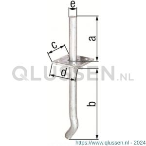 GAH Alberts I-paalhouder pen type 393 verzinkt 100 mm 215446