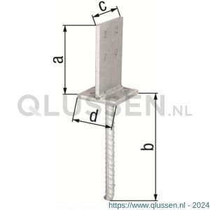 GAH Alberts T-paalhouder type 398 verzinkt 130 mm 215521