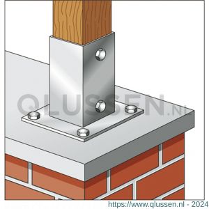 GAH Alberts opschroefbare voetplaat verzinkt 91x91 mm 211639