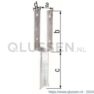 GAH Alberts U-paalhouder T-profiel verzinkt 71x200 mm 216740