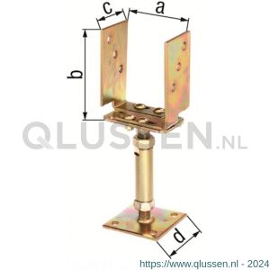 GAH Alberts U-paalhouder verstelbaar type 580 verzinkt 71-161 mm 218058