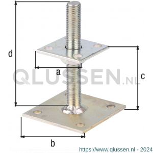 GAH Alberts I-paalhouder verstelbaar 30-150 mm verzinkt 70x7 mm 218102