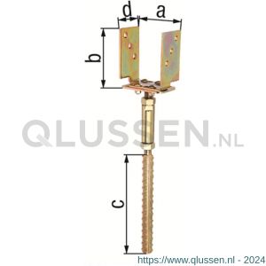 GAH Alberts U-paalhouder verstelbaar type 581 verzinkt 71-161 mm 219901