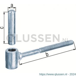 GAH Alberts inschroefduim zwart dompellak 16/74 mm M10x55 mm 307424