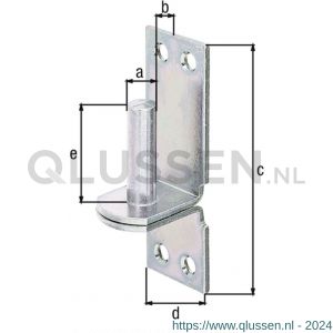 GAH Alberts plaatduim stift op plaat DI-haak geel verzinkt 13x100x35 mm 311230