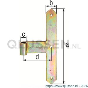 GAH Alberts deur-midden heng T-model spits verzinkt 16x300 mm 312893