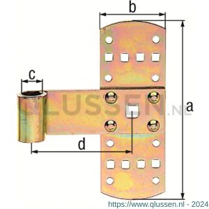 GAH Alberts kruisheng geel verzinkt 160x50 mm diameter 13 mm 315047