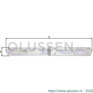 GAH Alberts staart kistscharnier geel verzinkt 400x40x3 mm 315788