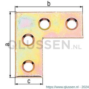 GAH Alberts meubelhoek geel verzinkt 60x60x10 mm 336950