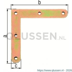 GAH Alberts raamhoek afgeronde hoek geel verzinkt 120x120x20 mm 339739