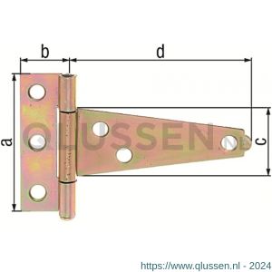 GAH Alberts staart kistscharnier coating zwart 125x22,5x70 mm 347994