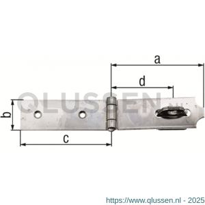 GAH Alberts kistoverval sluiting met beugel op plaat RVS 99x35x99 mm 361419