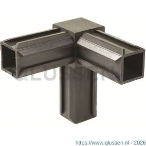 GAH Alberts XD-buisverbinder 90 graden 3-weg PVC zwart voor 20x20 mm 426347