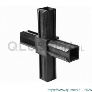 GAH Alberts XD-buisverbinder kruisstuk PVC zwart voor 20x20 mm 426392