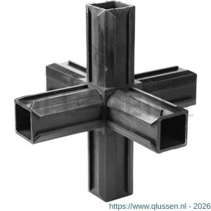 GAH Alberts XD-buisverbinder kruisstuk met 2 haakse aansluitingen PVC voor 20x20 mm 426415