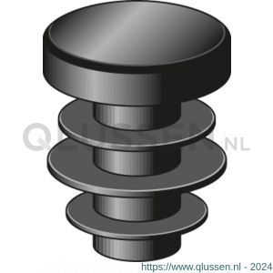 GAH Alberts stop ronde buis voor boorgat PVC zwart diameter 25 set 2 stuks 426682