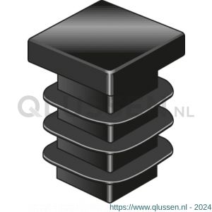 GAH Alberts stop vierkante buis voor boorgat PVC zwart 15x15 mm set 4 stuks 426705