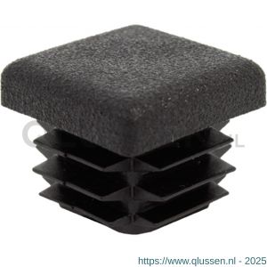 GAH Alberts stop vierkante buis voor boorgat PVC zwart 20x20 mm set 4 stuks 426712