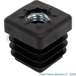 GAH Alberts schroefdraadstop PVC zwart 20x20 mm M8 set 4 stuks 426736
