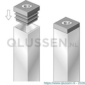 GAH Alberts schroefdraadstop PVC zwart 20x20 mm M8 set 4 stuks 426736