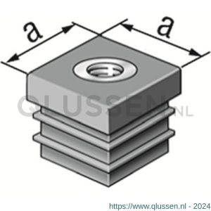 GAH Alberts schroefdraadstop PVC zwart 25x25 mm M8 set 4 stuks 426743