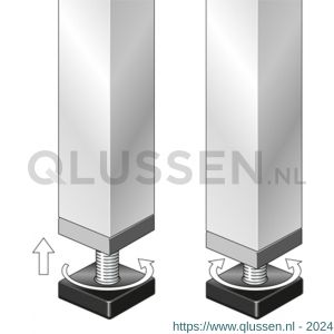 GAH Alberts stelschroef PVC zwart M8 mm 25/25x25 mm SB set 4 stuks 426811