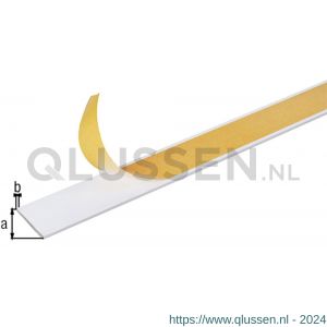 GAH Alberts platte stang zelfklevend aluminium wit 20x2 mm 2,6 m 433604