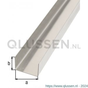 GAH Alberts gladde plaat gefaceteerd U aluminium blank 20x29x20 mm 2 m 462864