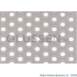 GAH Alberts geperforeerde plaat rond aluminium zilver 250x500x0,8 mm gat 3 mm 466992