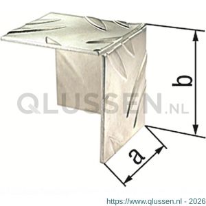 GAH Alberts hoekbeschermer profiel ribbel relief aluminium blank 41,2x41,2 mm 467685