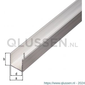 GAH Alberts U-profiel aluminium zilver 12x8,6x12x1,3 mm 2,6 m 480837