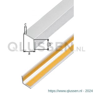 GAH Alberts hoekprofiel zelfklevend aluminium gekogelstraald zilver 20x10x1 mm 1 m 489250