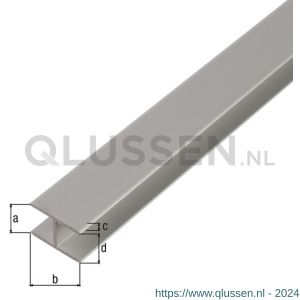 GAH Alberts H-profiel zelfklevend aluminium zilver 9,9x22x1,5 mm 1 m 030548