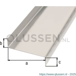 GAH Alberts gladde plaat gefaceteerd Z aluminium blank 18x63x18 mm 1 m 462956