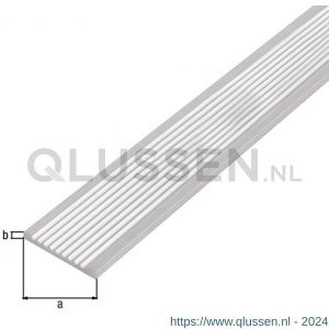 GAH Alberts platte stang platstaal geriffelt aluminium zilver geeloxeerd 40x3 mm 1 m 463144