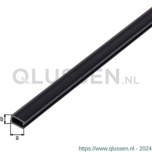GAH Alberts U-profiel PVC zwart 7x4x0,5 mm 1 m 470586