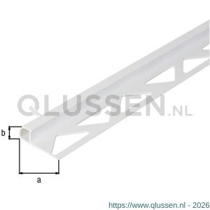 GAH Alberts afsluitprofiel afgerond tegel PVC wit 8 mm 2,5 m 476496