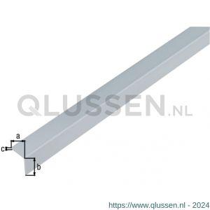 GAH Alberts hoekprofiel PVC aluminium grijs 20x20x1 mm 1 m 485030