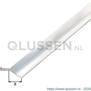 GAH Alberts platte stang zelfklevend aluminium chroom 20x2 mm 1 m 488321