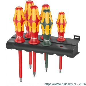 Wera 160 i/168 i/6 schroevendraaierset Kraftform Plus Serie 100 met houder 6 delig 05347777001