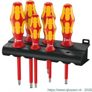Wera 160 i/6 schroevendraaierset Kraftform Plus Serie 100 met houder 6 delig 05006145001