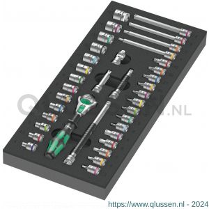 Wera 9720 schuimrubberen inzetstuk met 8000 A Zyklop ratel 1/4 inch set 1 37 delig 05150110001