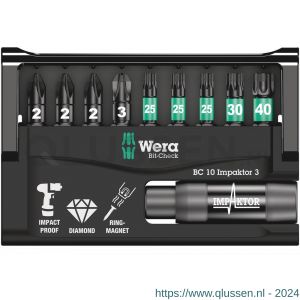 Wera Bit-Check 10 Impaktor 3 bit set 10 delig 05057683001