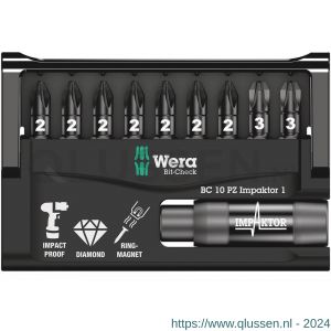 Wera Bit-Check 10 PZ Impaktor 1 10 delig 05057684001