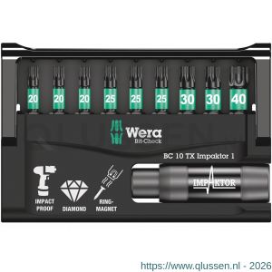 Wera Bit-Check 10 TX Impaktor 1 bit set 10 delig 05057688001