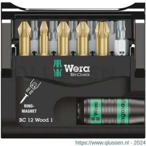 Wera Bit-Check 12 Wood 1 bit set 12 delig 05057423001