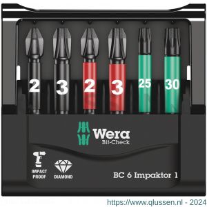 Wera Bit-Check 6 Impaktor 1 bit set 6 delig 05057695001