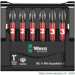 Wera Bit-Check 6 PH Impaktor 1 bit set 6 delig 05057691001