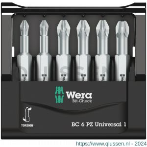 Wera Bit-Check 6 PZ Universal 1 bit set Pozidriv 6 delig 05056471001